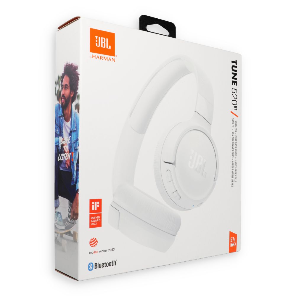 JBL Tune 520BT Bluetooth Vezeték Nélküli Fejhallgató Fehér EU-4