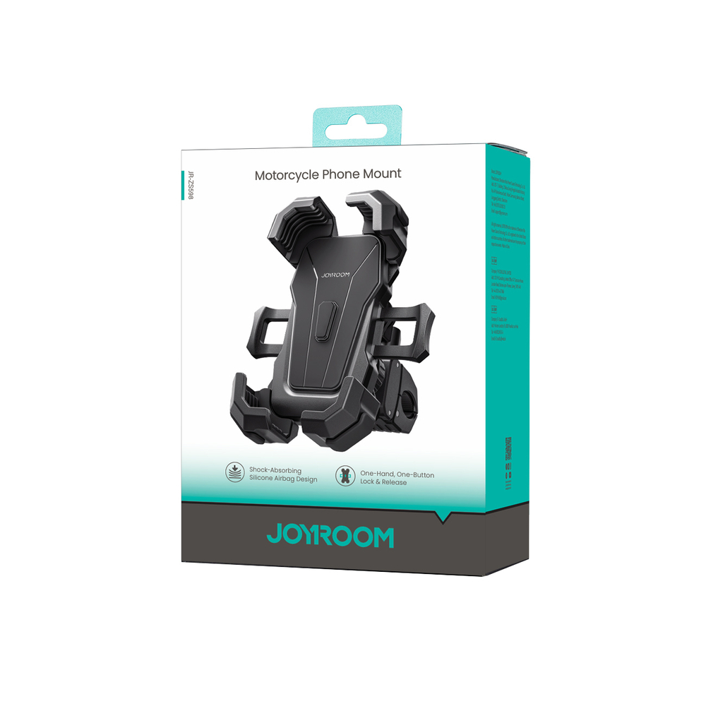 Joyroom JR-ZS598 Rezgésgátló Kormányra Szerelhető Telefontartó - Fekete-1