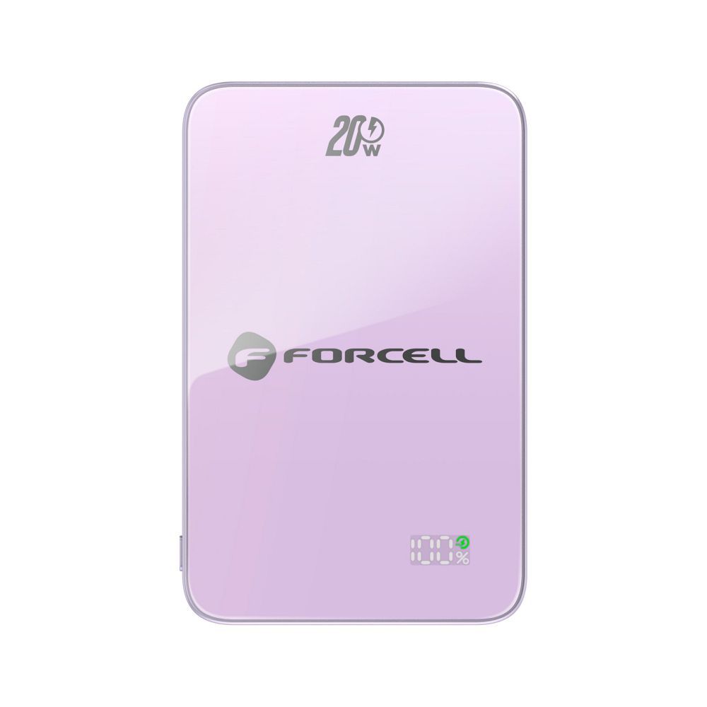 Forcell F-Energy SuperSlim F5K8 QC4.0 PD3.0 15W 5000 mAh lila MagSafe-kompatibilis powerbank-10