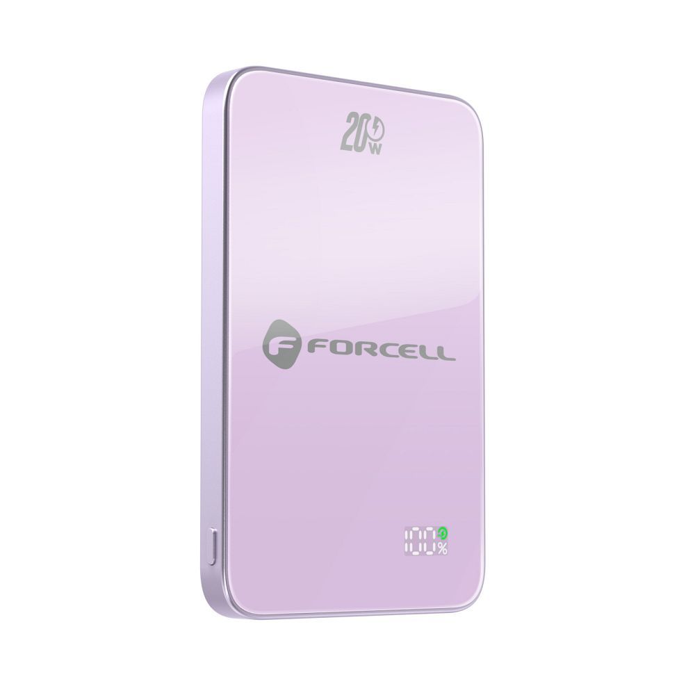 Forcell F-Energy SuperSlim F5K8 QC4.0 PD3.0 15W 5000 mAh lila MagSafe-kompatibilis powerbank-7
