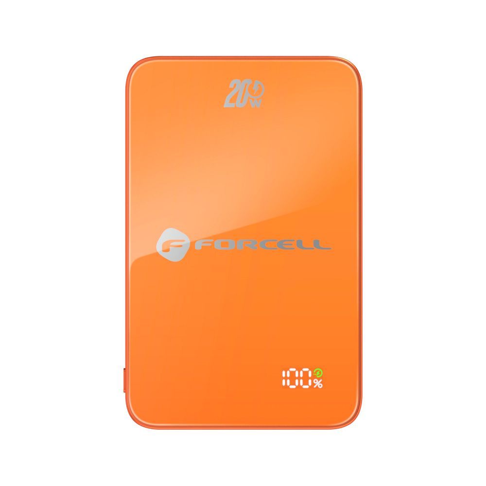 Narancssárga Forcell F-Energy SuperSlim F5K8 MagSafe-kompatibilis powerbank QC4.0 PD3.0 15W 5000 mAh-10