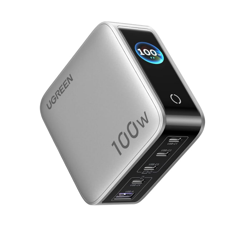 Fali töltő UGREEN X773 (65620B), 100W, 1 x USB-A - 4 x USB-C, Szürke-0