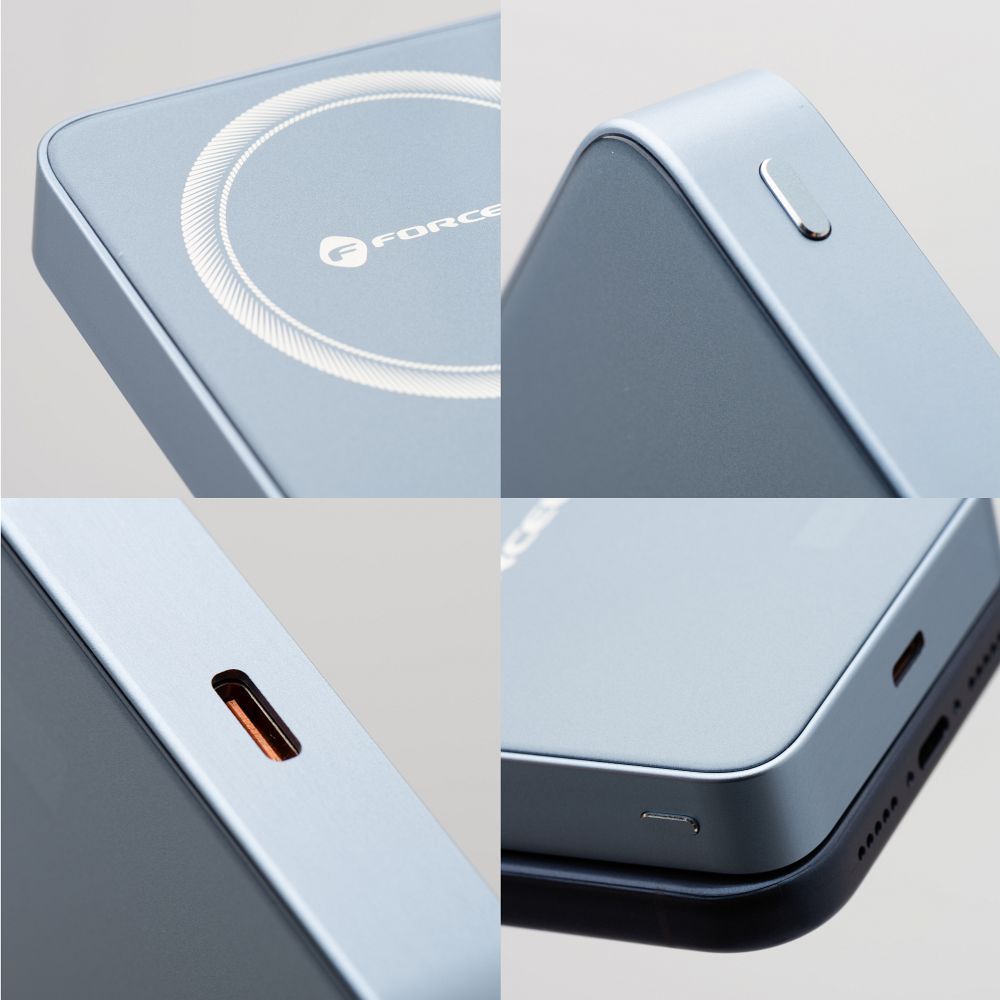 Forcell F-Energy SuperSlim F10K8 QC4.0 PD3.0 15W 10000 mAh MagSafe-kompatibilis powerbank kék-4