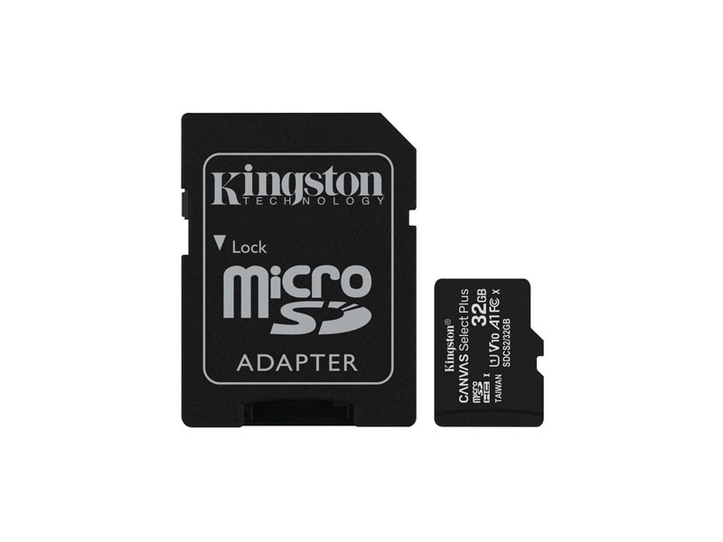 Kingston MicroSDHC 32GB Canvas Select Plus 100R A1 C10 memóriakártya + adapter-0