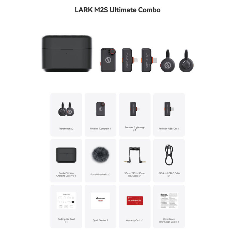 Hollyland Lark M2S Ultimate Combo Wireless Microphone-1