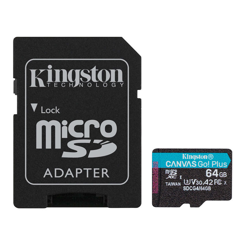 Kingston MicroSDXC 64GB Canvas Go Plus Gen4 200R A2 U3 V30 memóriakártya + Adapter-0