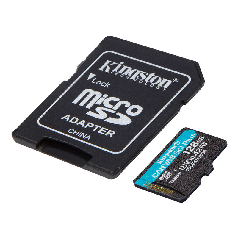 Kingston MicroSDXC 128GB Canvas Go Plus Gen4 200R A2 U3 V30 memóriakártya + Adapter-1