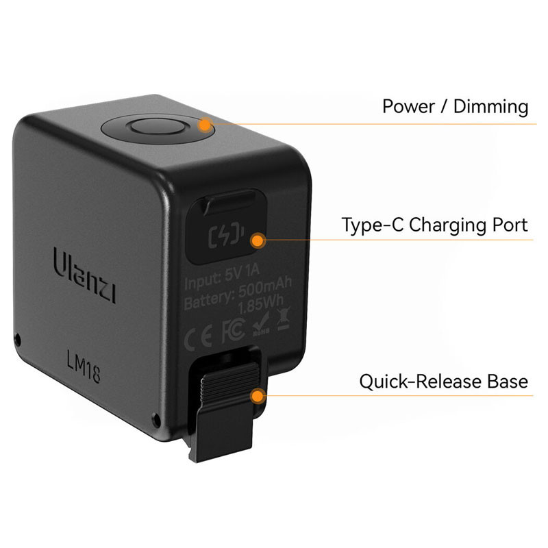 Ulanzi LM18 Mini Video Led DJI Osmo Action 3/4 és DJI Pocket 3-hoz-1