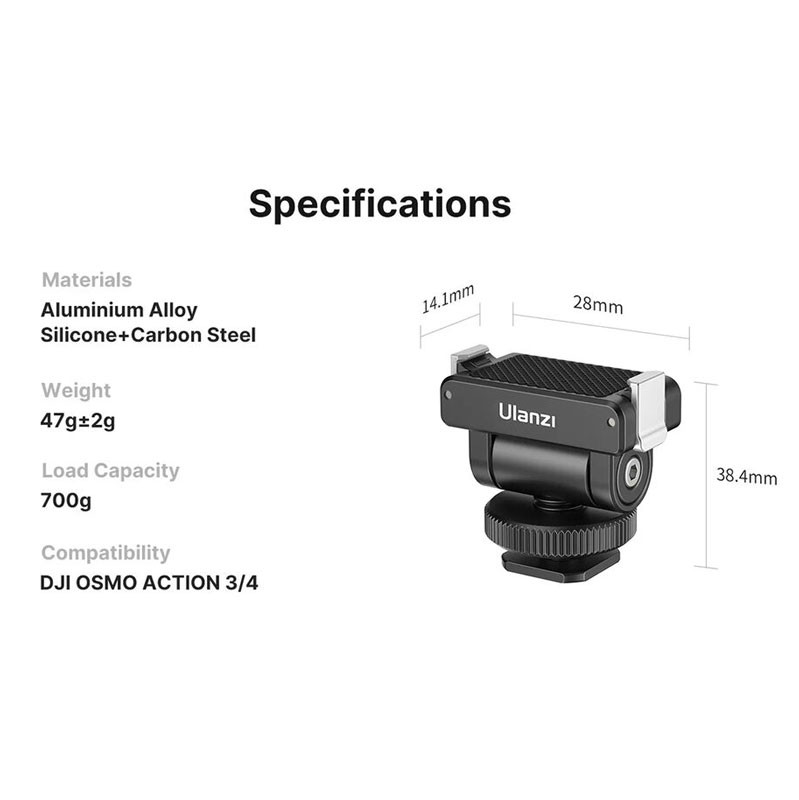 Ulanzi Gömbfej vakupapucs csatlakozóval DJI Osmo Action 3-hoz-6