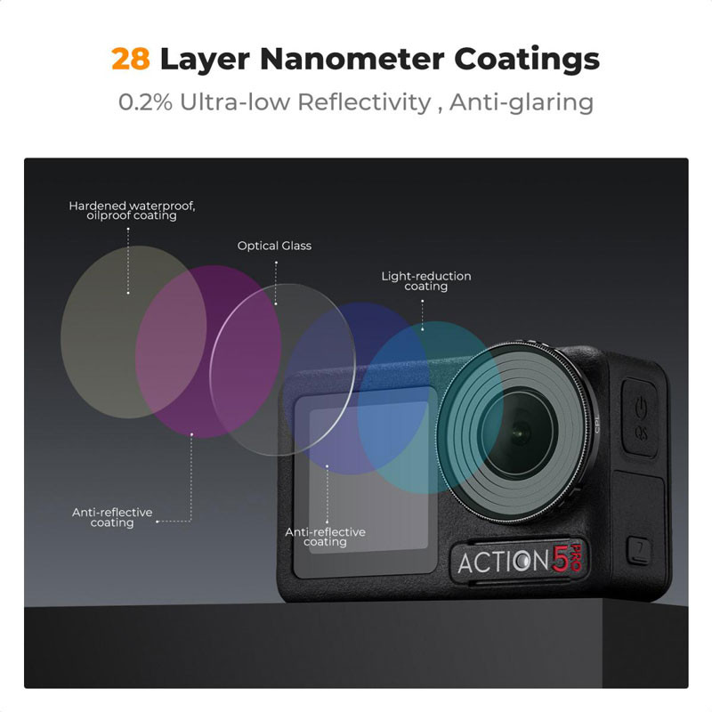 K&F Concept DJI Osmo Action 4/5 Pro 4 darabos szűrő készlet (CPL+ND8+ND16+ND32)-3