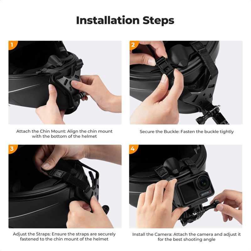 K&F Concept Helmet Chin Bracket for Action Cam-2