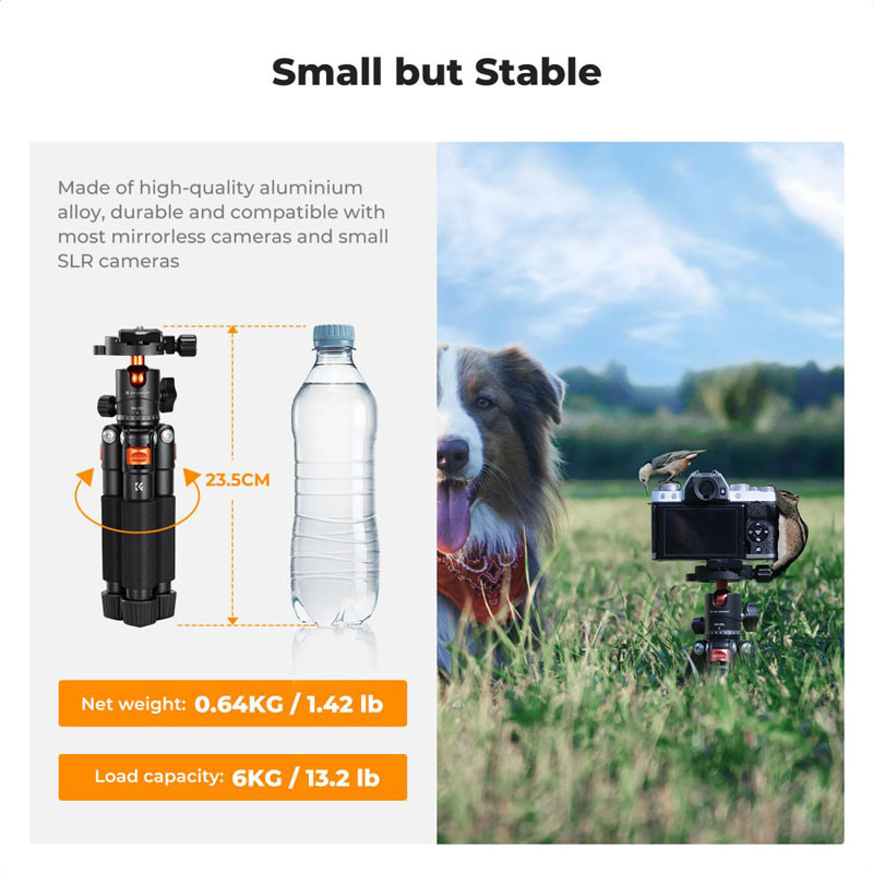 K&F Concept S225A0 Mini Tripod + BH-25L gömbfej-1
