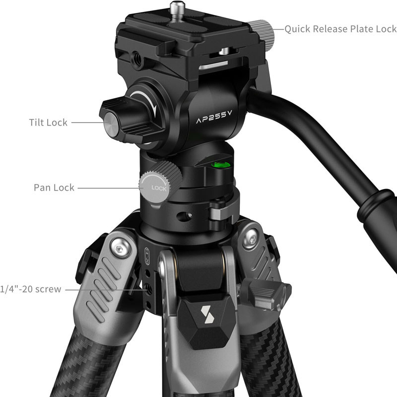 Smallrig 5477 AP255Pro Portable Video Carbon Fiber Tripod-1