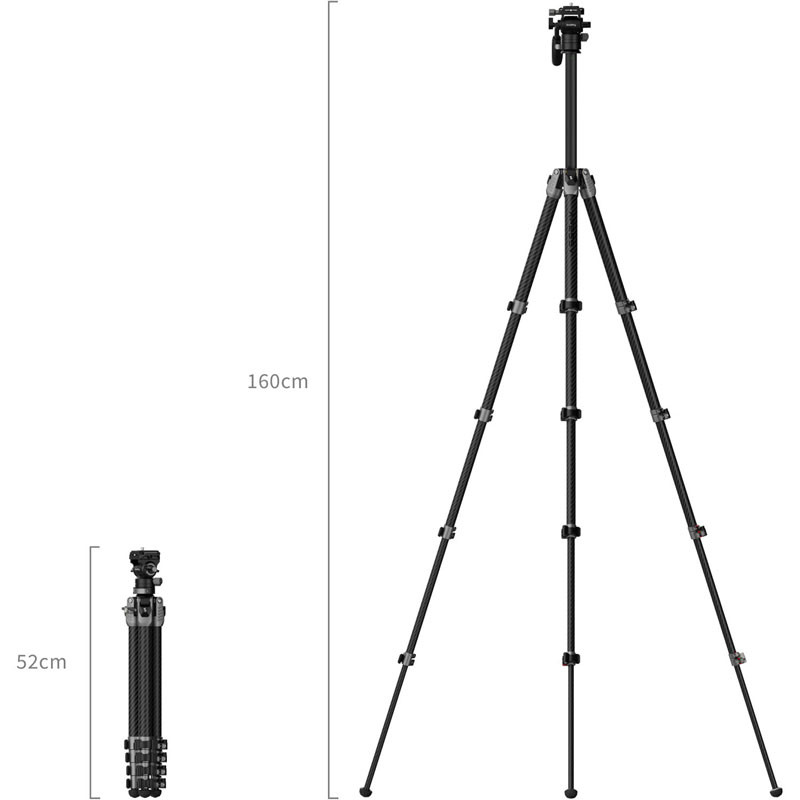 Smallrig 5477 AP255Pro Portable Video Carbon Fiber Tripod-3