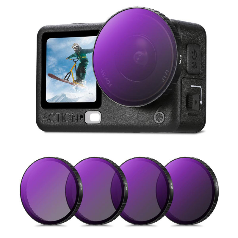 K&F Concept 4 darabos szűrő szett DJI Action 6-hoz (ND8+ND16+ND32+ND64)-0