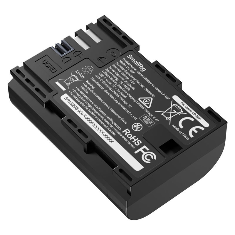 Smallrig 5298 USB-C Camera Battery with Power Display for Canon LP-E6P-5