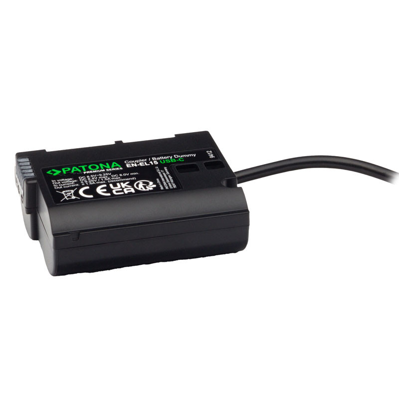 Patona Premium USB-C Input akkumulátor adapter Nikon EN-EL15-höz-1