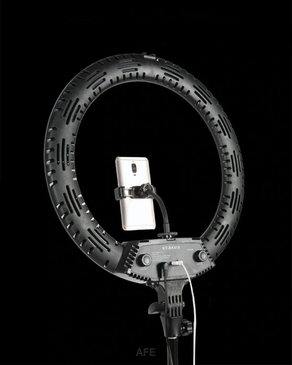 56cm G-90 fekete LED körfény, körlámpa, ringlight állvánnyal -6