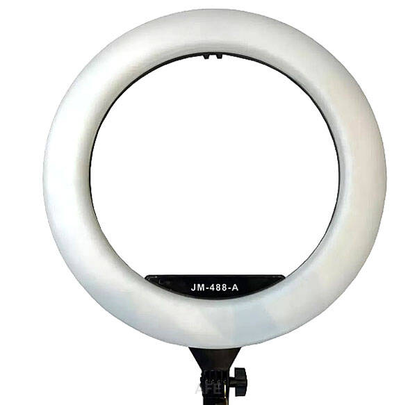 45cm G-488 fekete LED körfény, körlámpa, ringlight állvánnyal-0