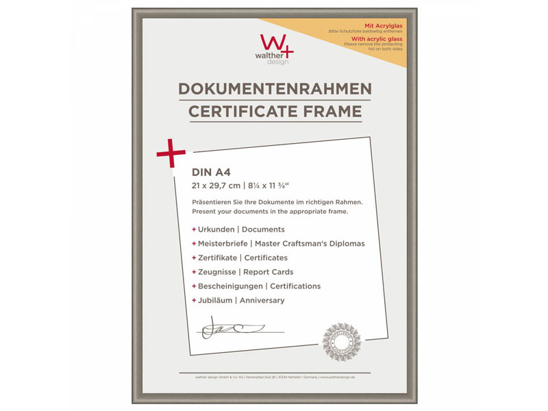 Walther New Lifestyle műanyag dokumentum keret 21x29,7 acél-0