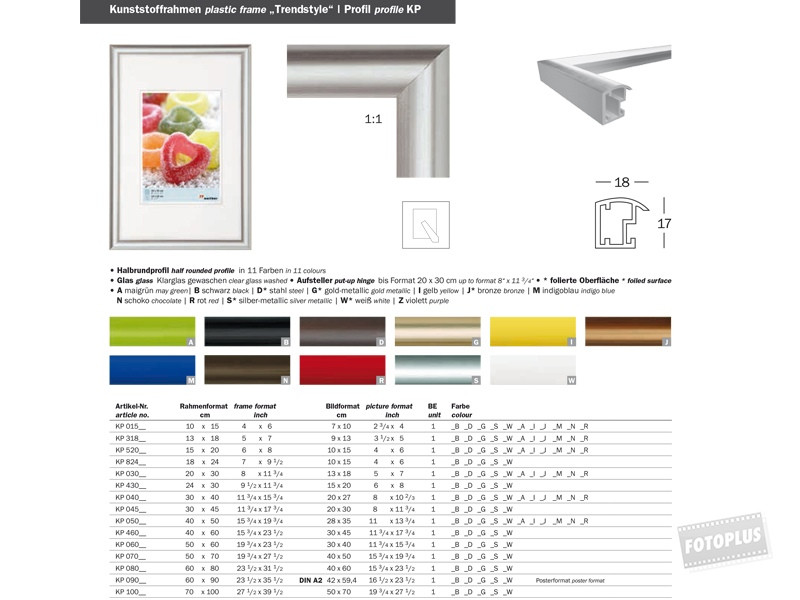 Walther Trendstyle műanyag képkeret 40x50 ezüst-1