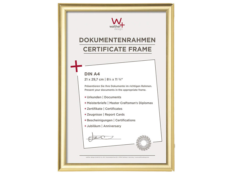 Walther Trendstyle Műanyag Dokumentum keret 21x29,7 arany színű-0