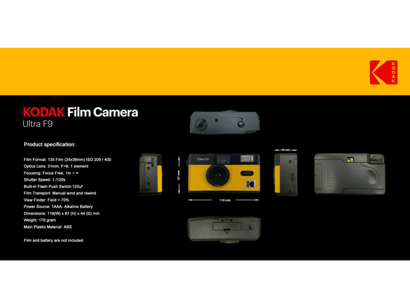 Kodak Ultra F9 analóg fényképezőgép (Fekete/Sárga)-2