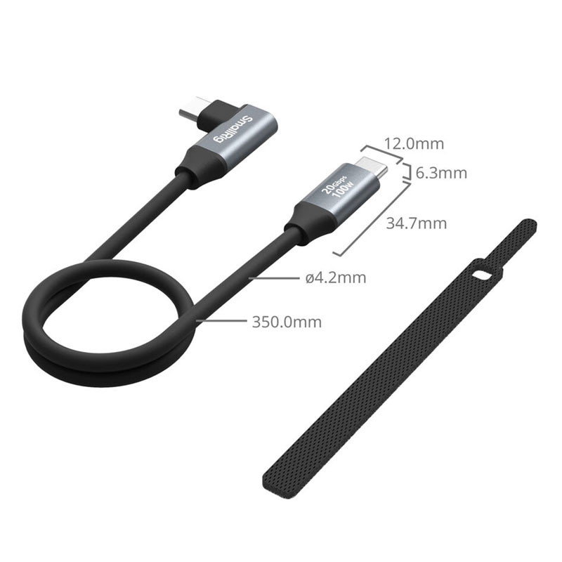 Smallrig 4790 USB-C (Straight) To USB-C (Angled) Data Cable 35cm-2