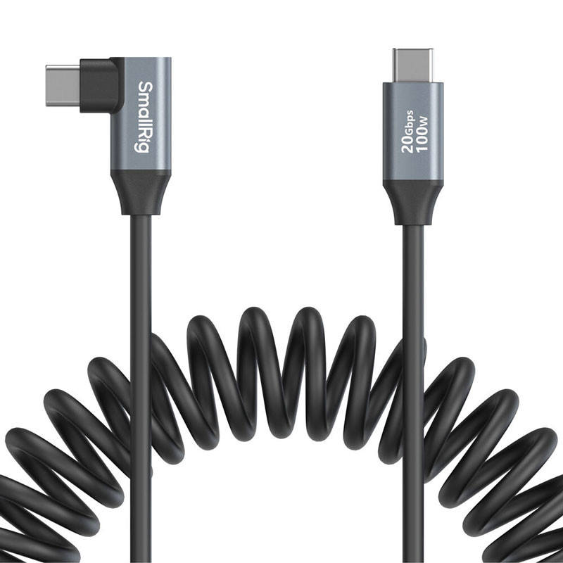 Smallrig 4793 USB-C Angeled To USB-C Angeled Coiled Data Cable-0