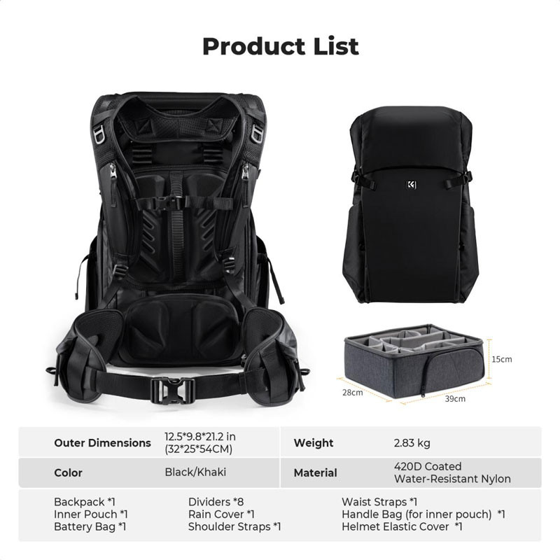 K&F Concept 30L Star Wander (fekete)-6