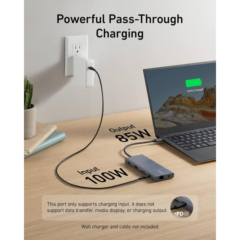 USB-C Hub Anker PowerExpand, 1 x USB-A 3.2 - 2 x USB-A - 2 x USB-C - 1 x Display Port - 1 x HDMI - 1 x Jack 3.5mm - 1 x RJ45 - 1 x SD - 1 x microSD, Szürke-2