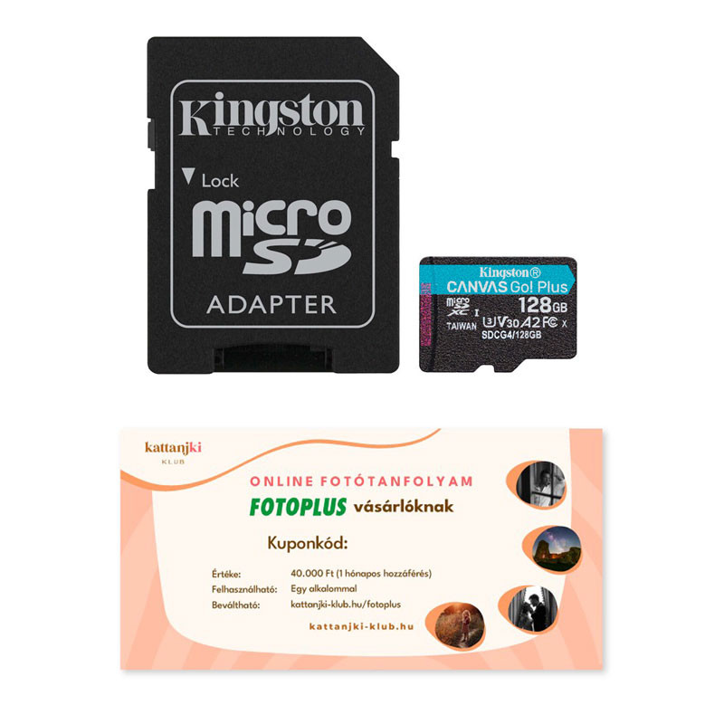 Kingston MicroSDXC 128GB Canvas GO Plus GEN4 + Kattanjki Klub Online Fotós Kurzus 40.000 Ft kupon-0
