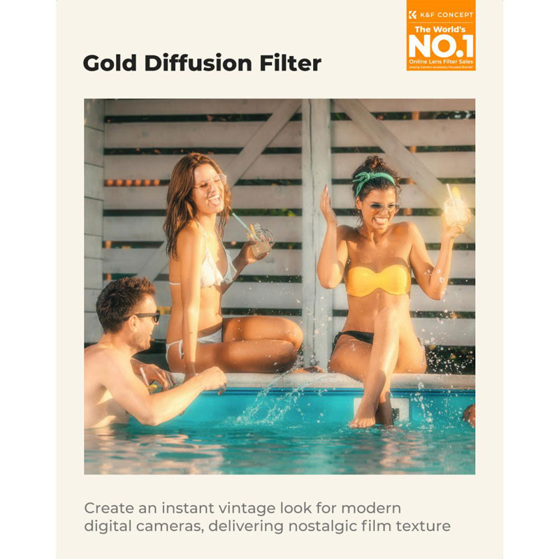 K&F Concept 77 mm Gold Diffusion 1/4 szűrő, Nano-Xcel Series-1