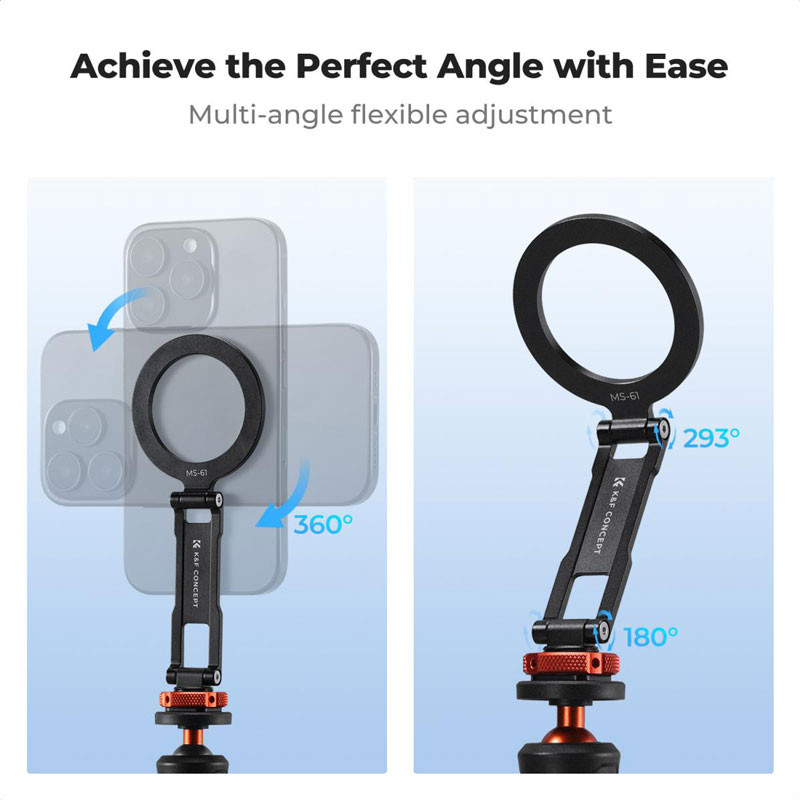 K&F Concept MS-61 ultra vékony mágneses adapter vakupapuccsal és 1/4"-os menettel-2