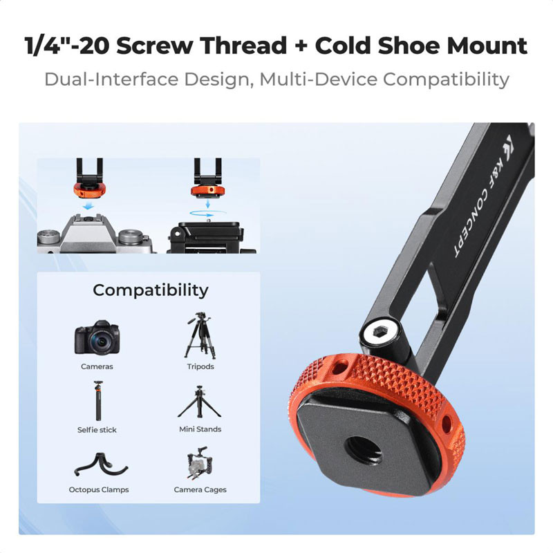 K&F Concept MS-61 ultra vékony mágneses adapter vakupapuccsal és 1/4"-os menettel-3