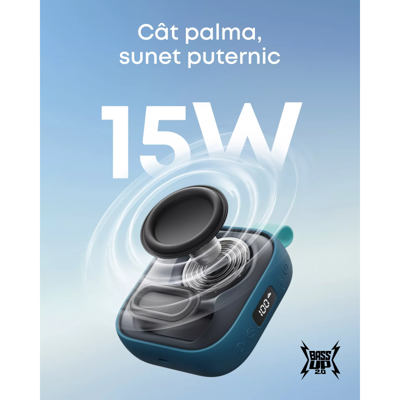 Bluetooth Hangszóró Anker Soundcore Boom Go 3i, 15W, TWS, RGB, Vízálló, Kék D5103030-1