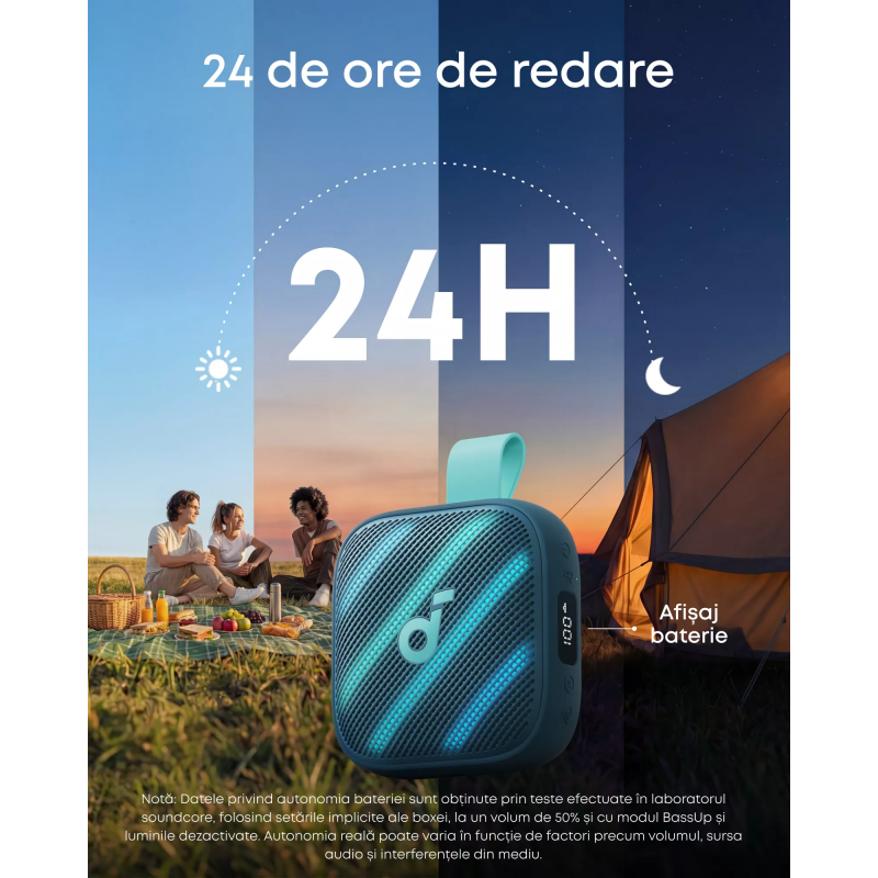 Bluetooth Hangszóró Anker Soundcore Boom Go 3i, 15W, TWS, RGB, Vízálló, Kék D5103030-2