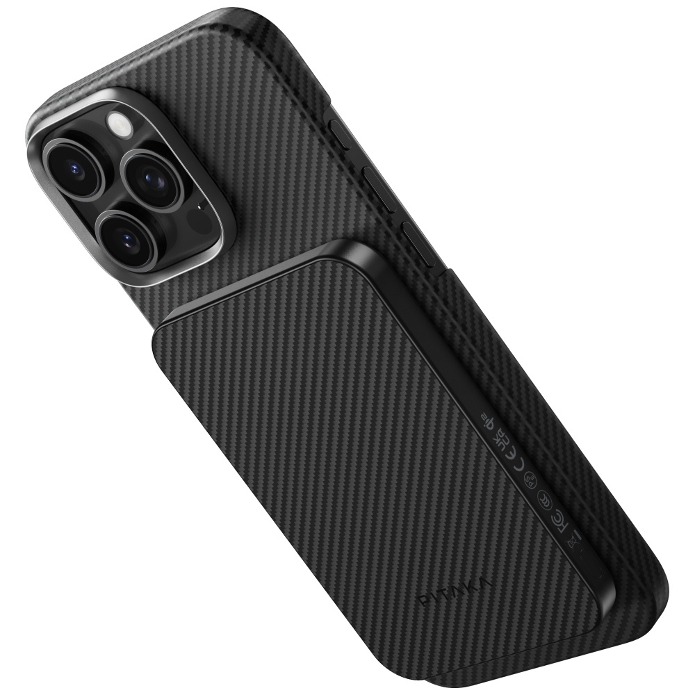 PITAKA Aramid Fiber Qi2 MagSafe powerbank fekete-szürke-7