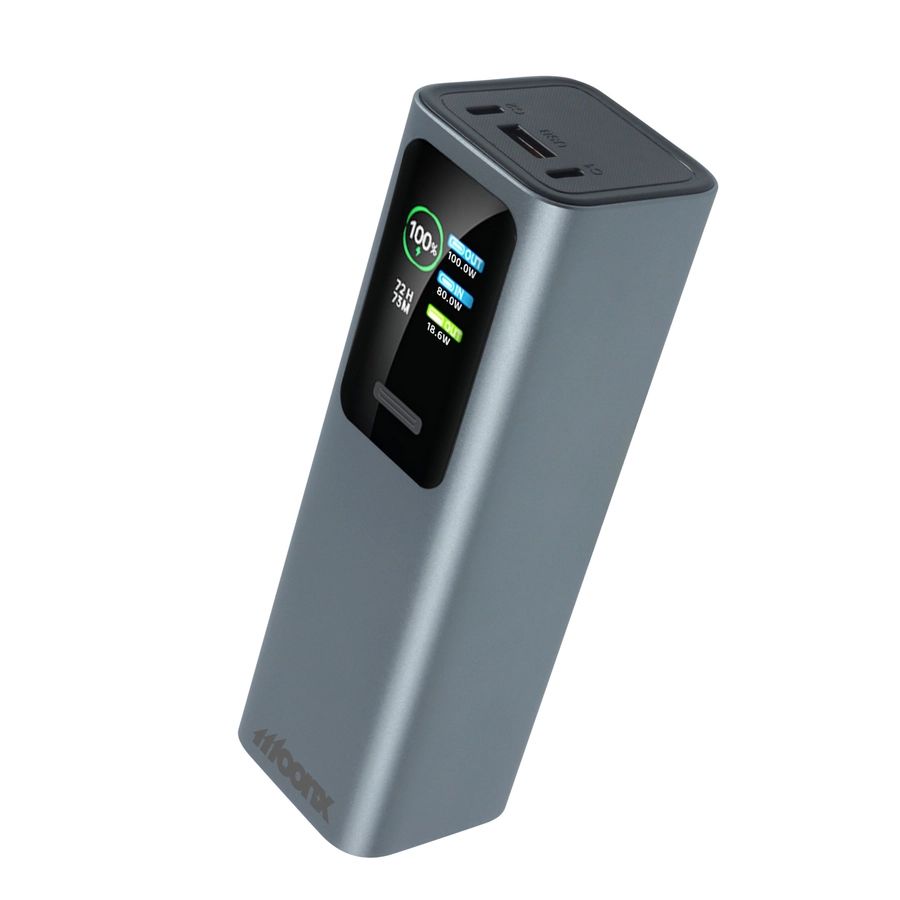 MOONX MP07 PD külső akkumulátor 165W 2xUSB-C + 1xUSB QC3.0 22.5W 30000mAh ezüst-2