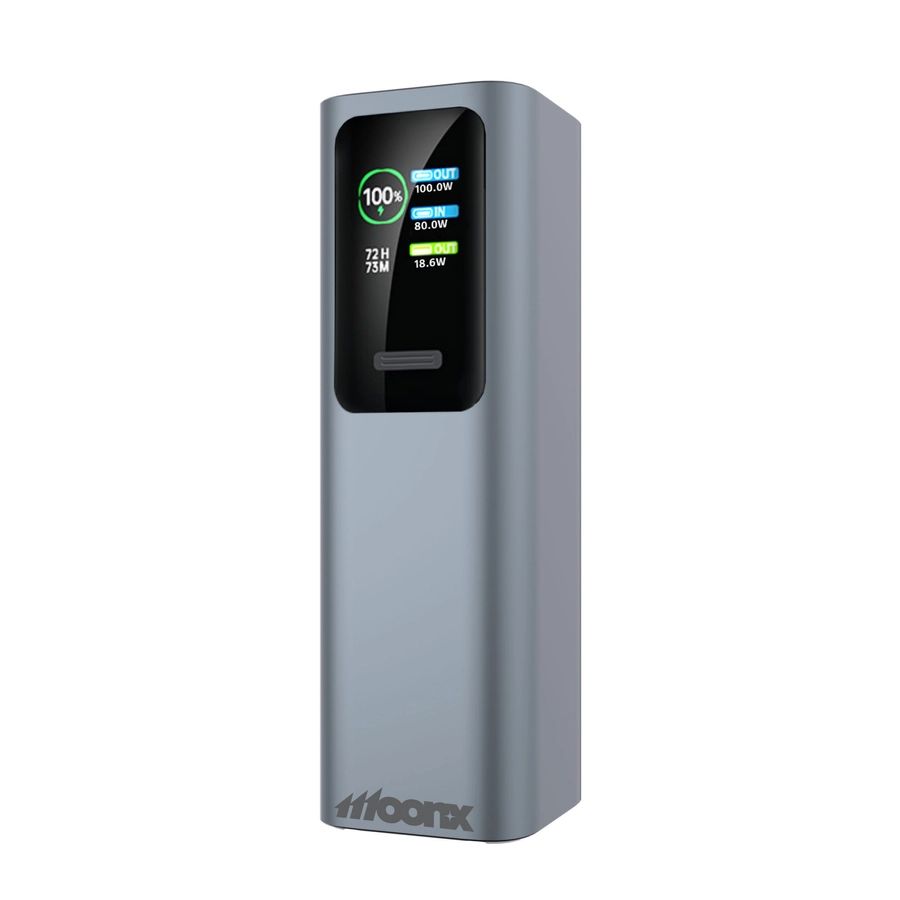MOONX MP07 PD külső akkumulátor 165W 2xUSB-C + 1xUSB QC3.0 22.5W 30000mAh ezüst-1