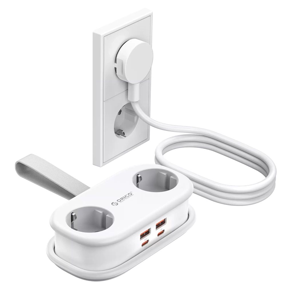 Orico AP3 20W GaN 5in1 Hálózati elosztó 2x AC + 2x USB-A + 1x USB-C - Fehér-1