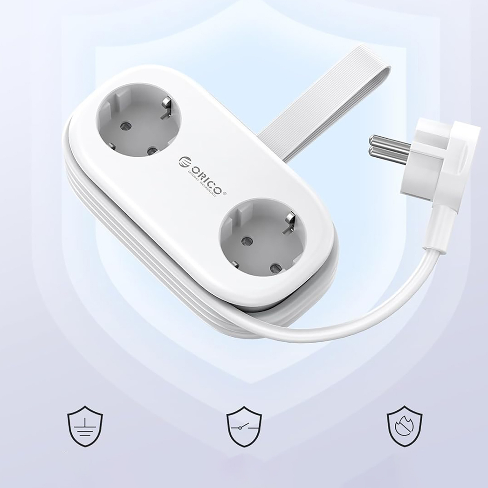 Orico AP3 20W GaN 5in1 Hálózati elosztó 2x AC + 2x USB-A + 1x USB-C - Fehér-3