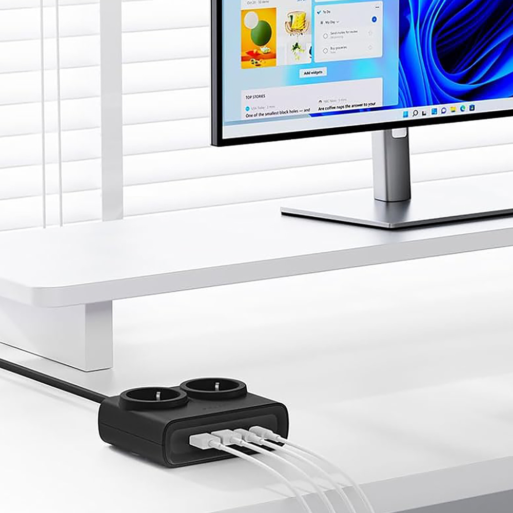Orico PDC25 25W 6 az 1-ben Hálózati elosztó 2x AC + 2x USB-A + 2x USB-C - Fekete-3