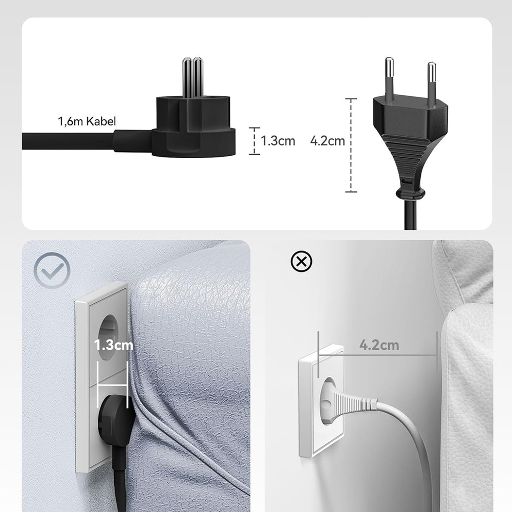 Orico PDC25 25W 6 az 1-ben Hálózati elosztó 2x AC + 2x USB-A + 2x USB-C - Fekete-5