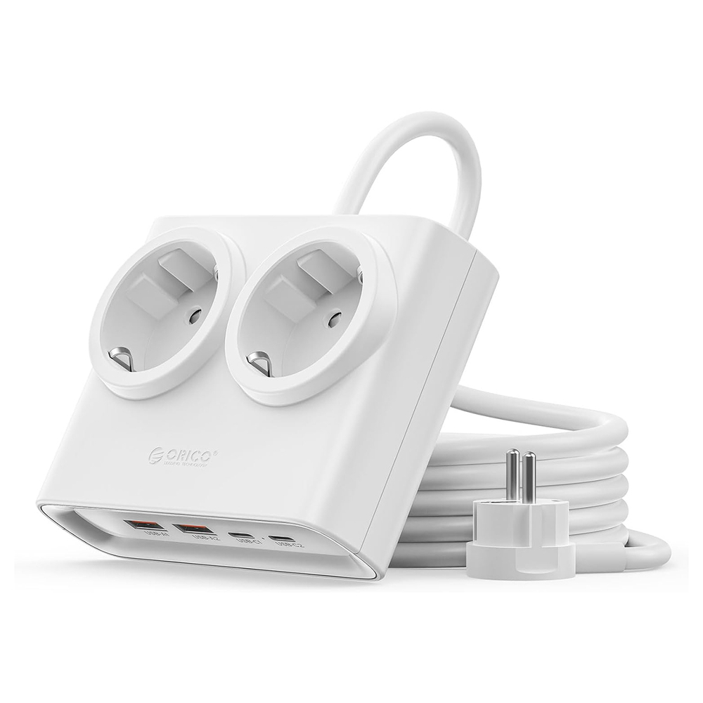 Orico PDC25 25W 6 az 1-ben Hálózati Elosztó 2x AC + 2x USB-A + 2x USB-C - Fehér-0
