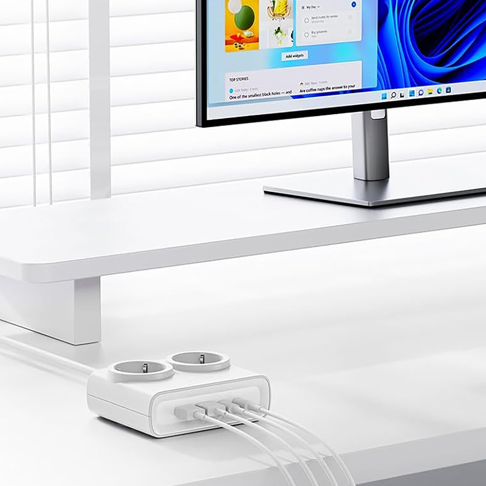 Orico PDC25 25W 6 az 1-ben Hálózati Elosztó 2x AC + 2x USB-A + 2x USB-C - Fehér-2