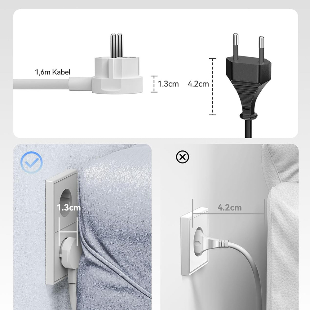 Orico PDC25 25W 6 az 1-ben Hálózati Elosztó 2x AC + 2x USB-A + 2x USB-C - Fehér-6
