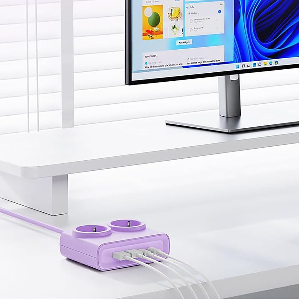 Orico PDC25 25W 6in1 hálózati elosztó 2x AC + 2x USB-A + 2x USB-C - Lila-1