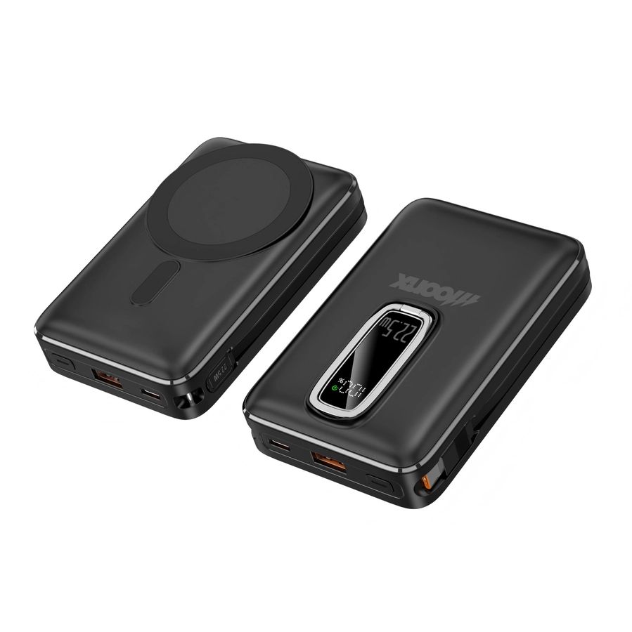 MOONX mágneses powerbank MP04 PD 22.5W 1xUSB-C + 1xUSB QC3.0 22.5W 20000mAh fekete-1
