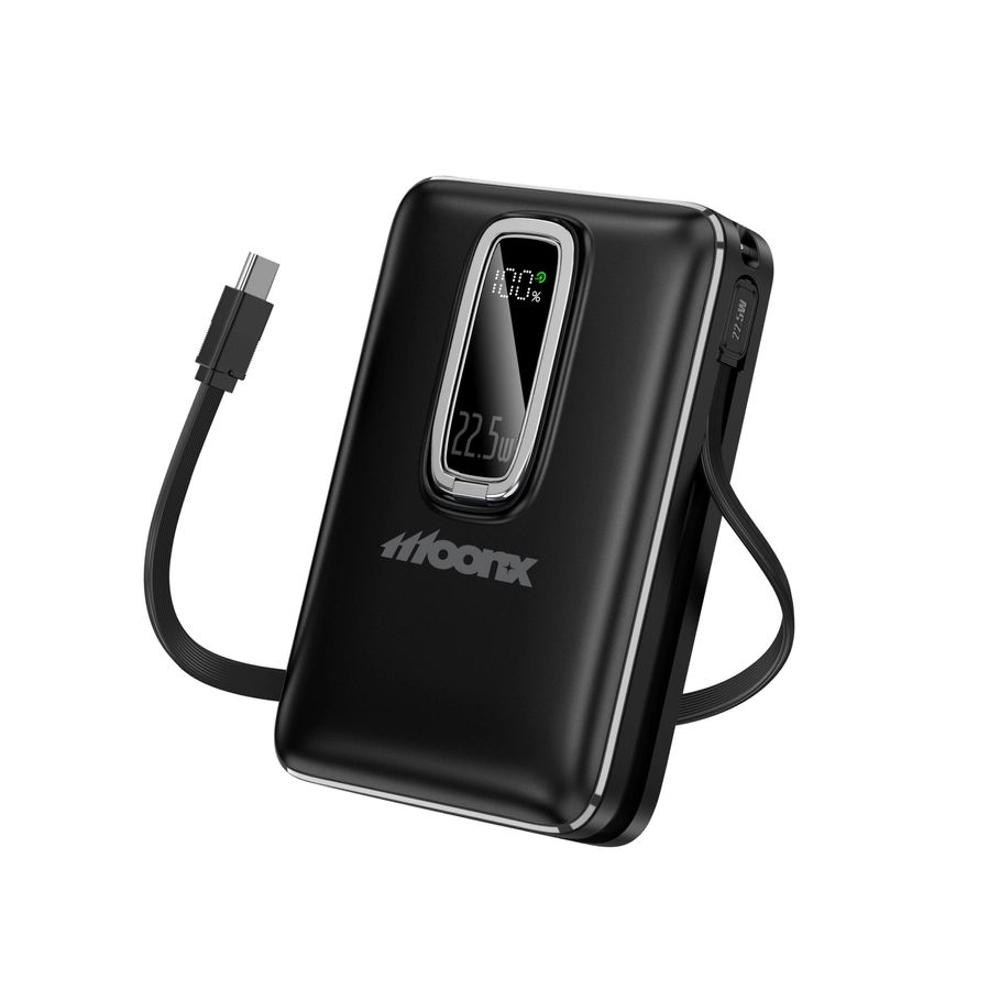MOONX mágneses powerbank MP04 PD 22.5W 1xUSB-C + 1xUSB QC3.0 22.5W 20000mAh fekete-2